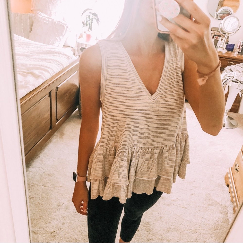Altar’d State ruffle striped tank